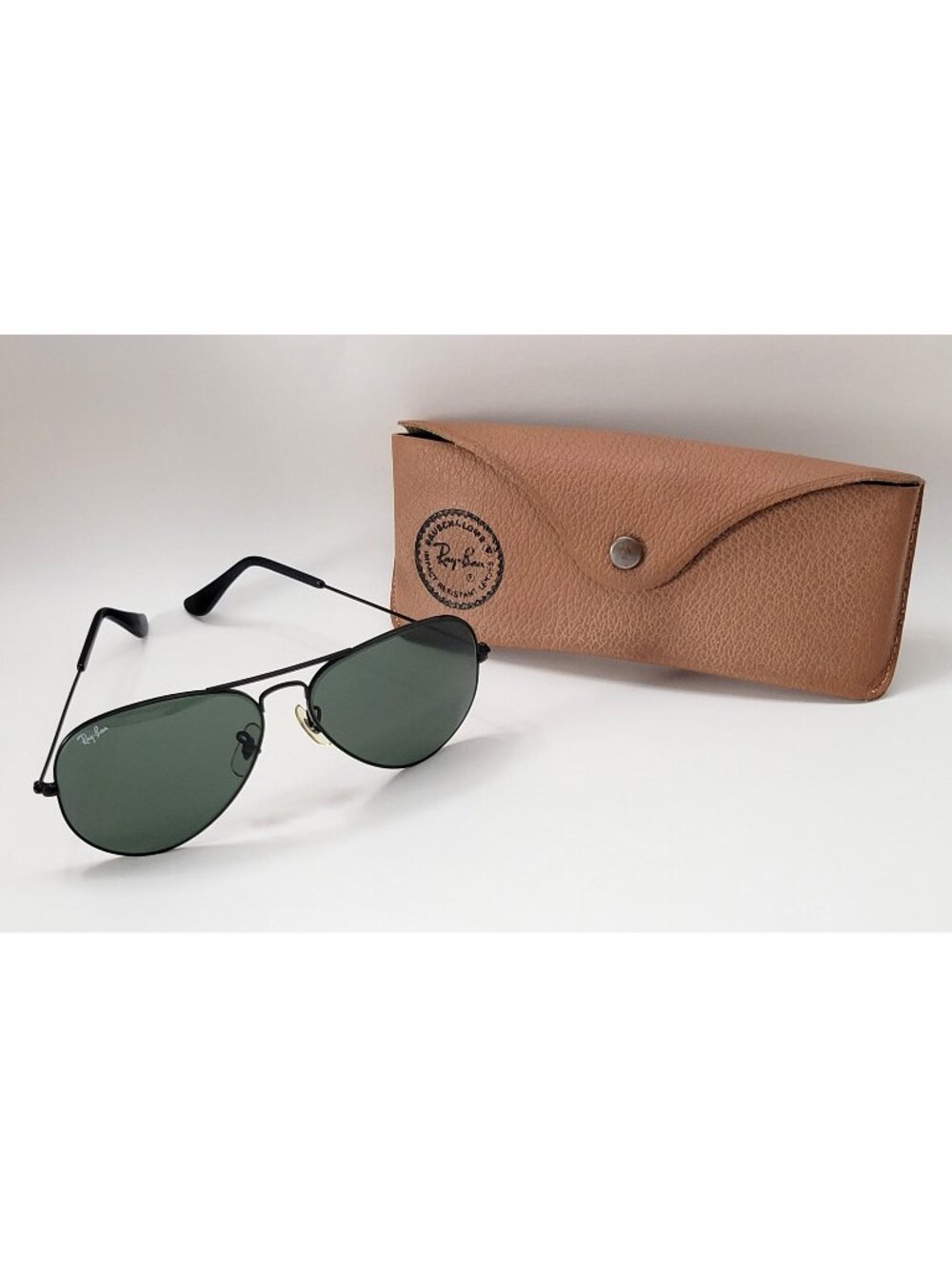 VINTAGE B&L Ray Ban Black Chrome Wire Aviator Sunglasses